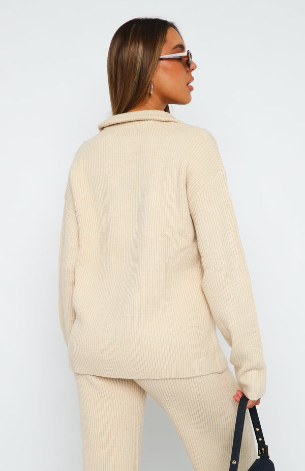 ELIA KNIT SWEATER - BEIGE