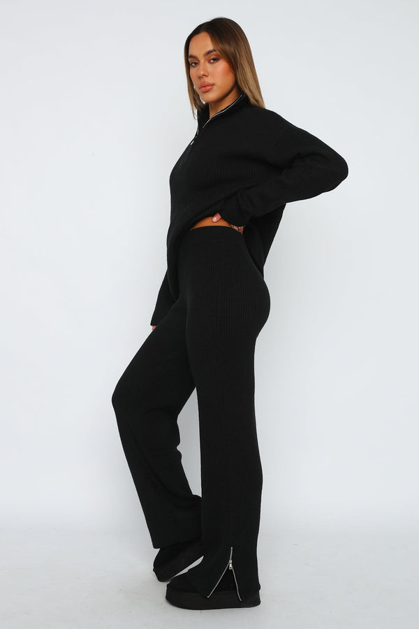 ELIA KNIT PANTS - BLACK