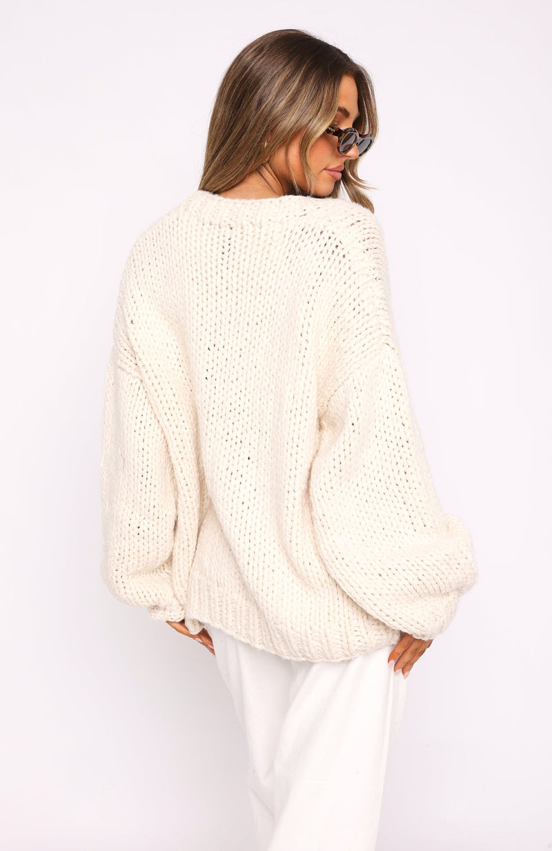 MIKAELA KNIT CARDIGAN - CREAM