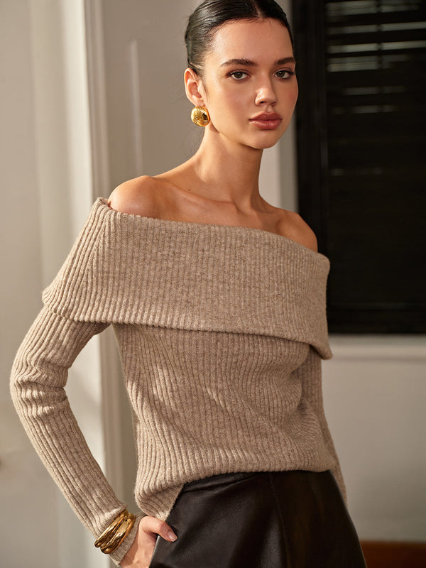 JANNAT OFF-SHOULDER SWEATER