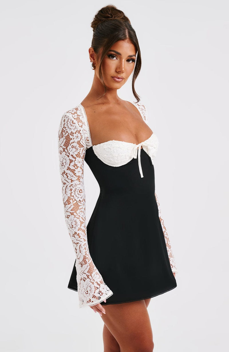 NELSSY MINI DRESS - BLACK/WHITE