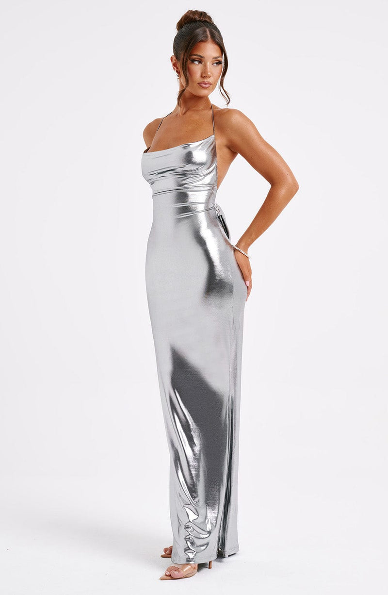 RUYA MAXI DRESS - GUNMETAL