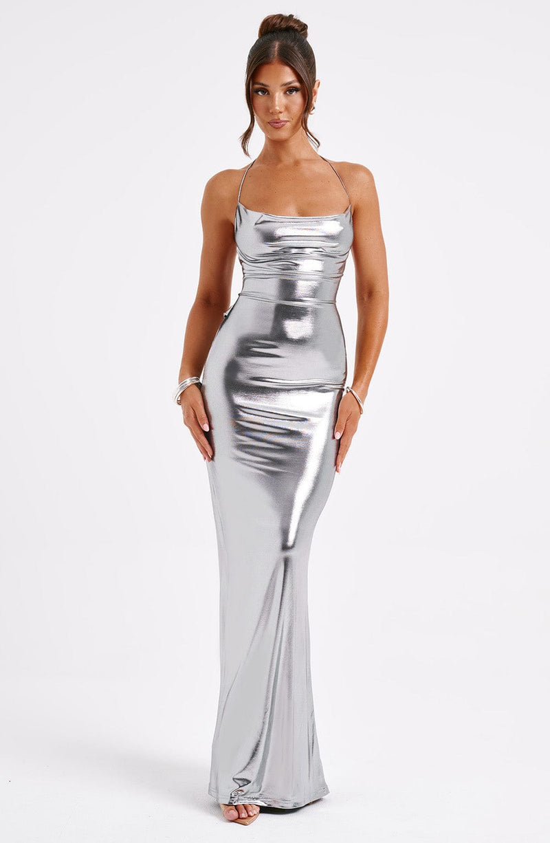 RUYA MAXI DRESS - GUNMETAL